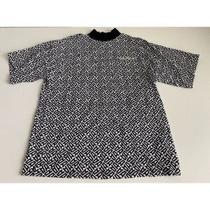 Adidas Black & White Allover Print Short Sleeve AOP Tee Shirt Women's Sz XS